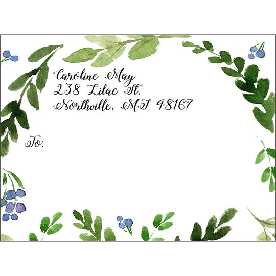 Green Sprigs and Buds Shipping Labels